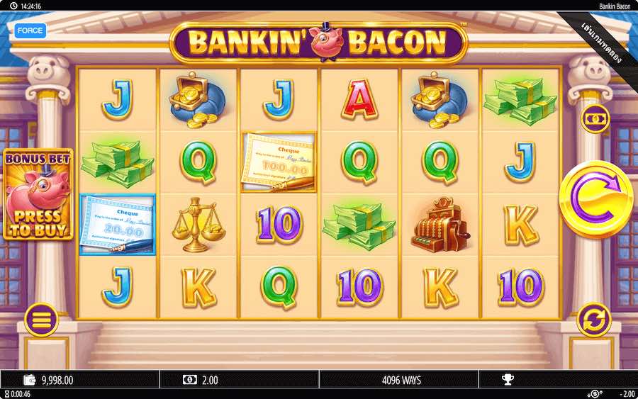 BANKIN BACON SLOT ธีม, การจ่ายเงิน & สัญลักษณ์ต่างๆ